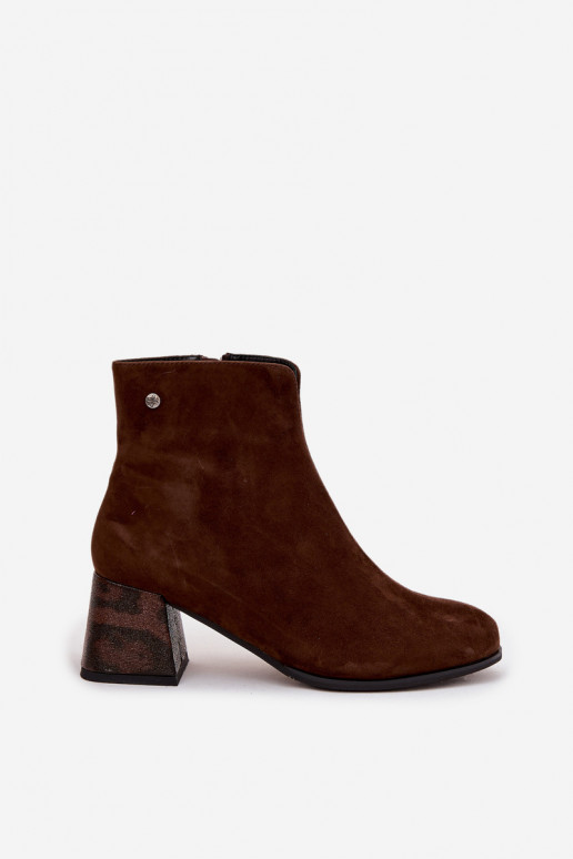 Haut aus INildleder Damenstiefel Es mussciejka K7202-02 CzekoladoZue