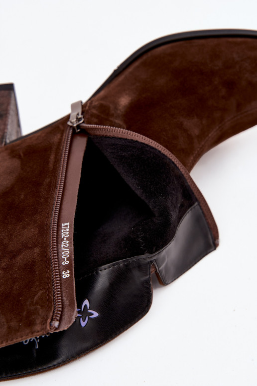 Haut aus INildleder Damenstiefel Es mussciejka K7202-02 CzekoladoZue