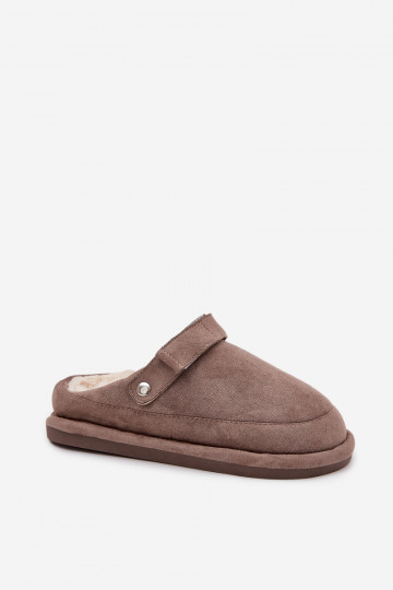 Hausschuhe Feminin mit Riemen sich Zuarm laufen mit Fell innen Beige Rilena 2