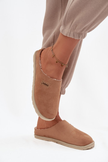 Hausschuhe Feminin Schuhe hausgemacht Inblu CS000045 braune Farbe