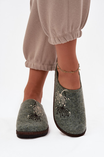 Feminin Schuhe hausgemacht Hausschuhe Inblu NL000011 grüne Farbe
