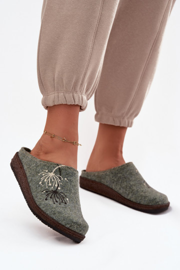 Feminin Schuhe hausgemacht Hausschuhe Inblu NL000011 grüne Farbe 2