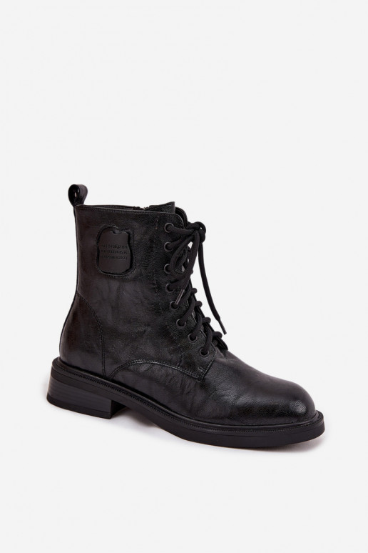 Haut Arbeitsstiefeletten Feminin Mit Dekorationen Detalem Es mussciejka K7180-01 schZuarze Farbe Haut Arbeitsstiefeletten Feminin Mit Dekorationen Detalem Es mussciejka K7180-01 schZuarze Farbe