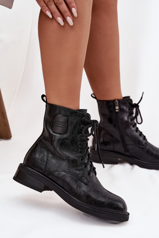 Haut Arbeitsstiefeletten Feminin Mit Dekorationen Detalem Es mussciejka K7180-01 schZuarze Farbe Haut Arbeitsstiefeletten Feminin Mit Dekorationen Detalem Es mussciejka K7180-01 schZuarze Farbe