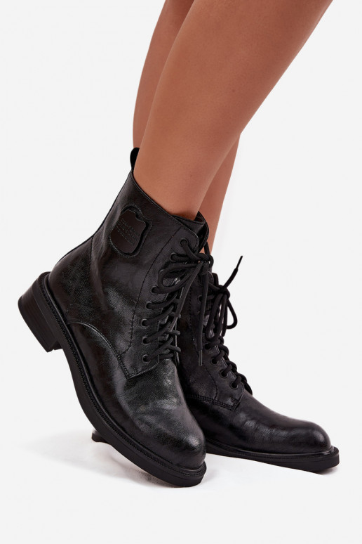 Haut Arbeitsstiefeletten Feminin Mit Dekorationen Detalem Es mussciejka K7180-01 schZuarze Farbe Haut Arbeitsstiefeletten Feminin Mit Dekorationen Detalem Es mussciejka K7180-01 schZuarze Farbe