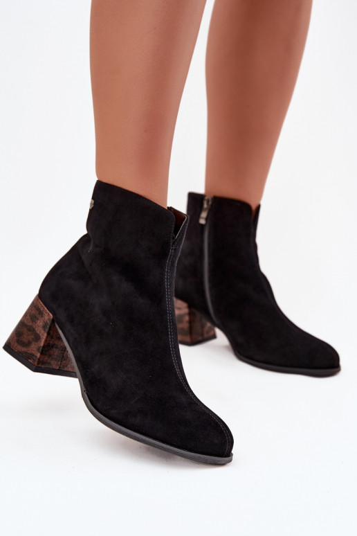 Haut aus INildleder Damenstiefel Es mussciejka K7202-01 schZuarze Farbe