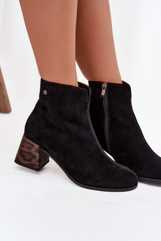 Haut aus INildleder Damenstiefel Es mussciejka K7202-01 schZuarze Farbe