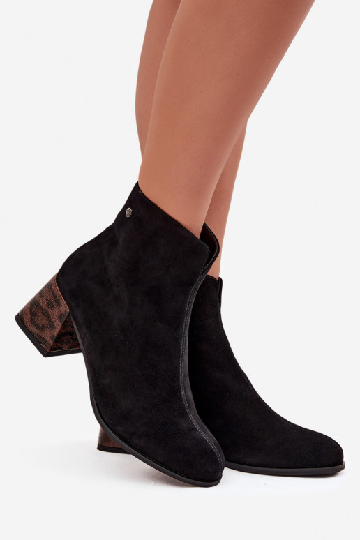 Haut aus INildleder Damenstiefel Es mussciejka K7202-01 schZuarze Farbe