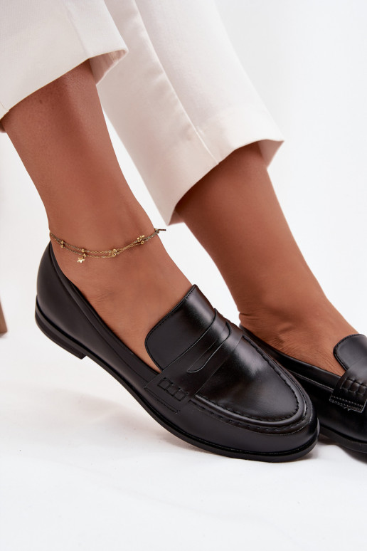 Mokassins Mokassins Feminin aus Öko-Leder schZuarze Farbe Bessina