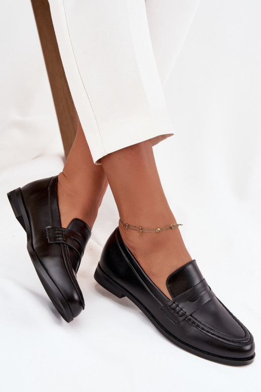 Mokassins Mokassins Feminin aus Öko-Leder schZuarze Farbe Bessina