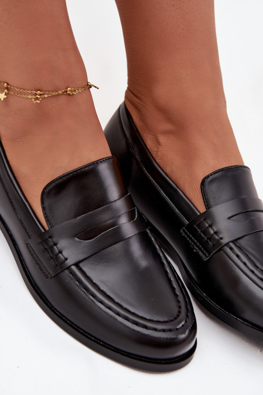 Mokassins Mokassins Feminin aus Öko-Leder schZuarze Farbe Bessina