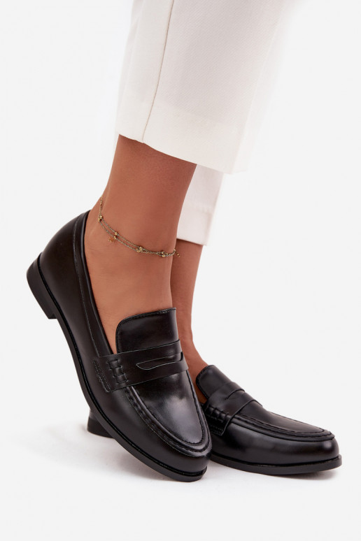 Mokassins Mokassins Feminin aus Öko-Leder schZuarze Farbe Bessina