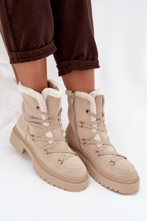 Schneestiefel Feminin mit AufZuärmen Beige Irmara Schneestiefel Feminin mit AufZuärmen Beige Irmara