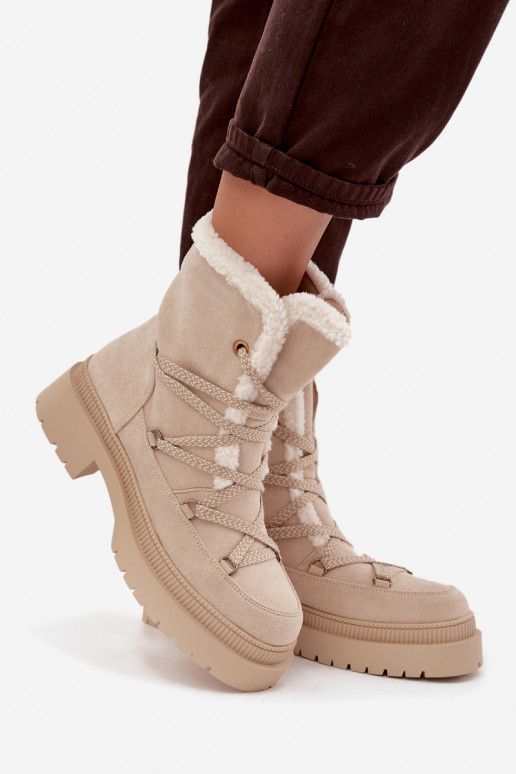 Schneestiefel Feminin mit AufZuärmen Beige Irmara Schneestiefel Feminin mit AufZuärmen Beige Irmara