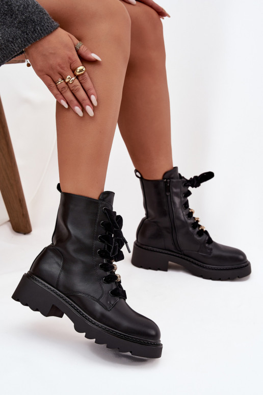 sich Zuarm laufen Damenstiefel Mit Dekorationen Schnürungm schZuarze Farbe Elindra sich Zuarm laufen Damenstiefel Mit Dekorationen Schnürungm schZuarze Farbe Elindra