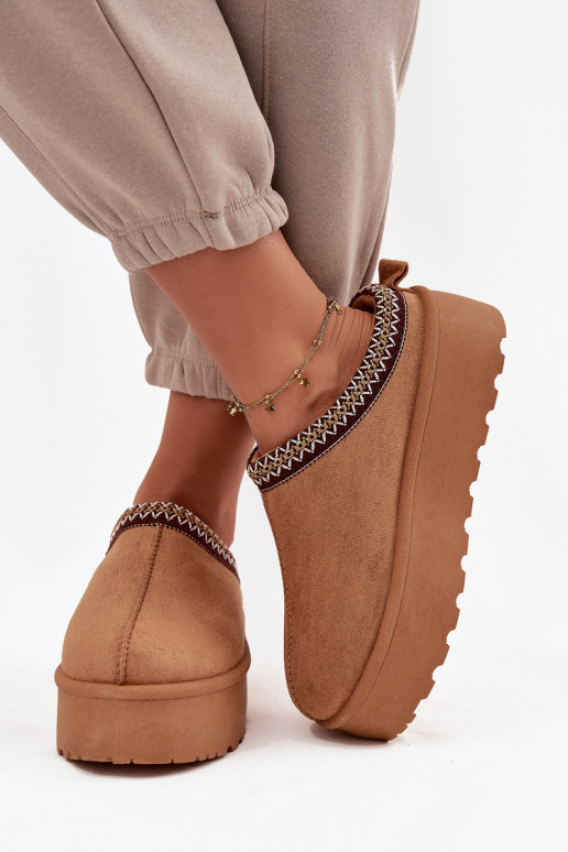 Schneestiefel Feminin Mit Dekorationen Haftem braune Farbe Jenira