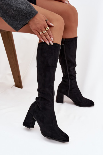Damenstiefel mit Absätzenaus Öko-INildlederu schZuarze Farbe Yelisse 2