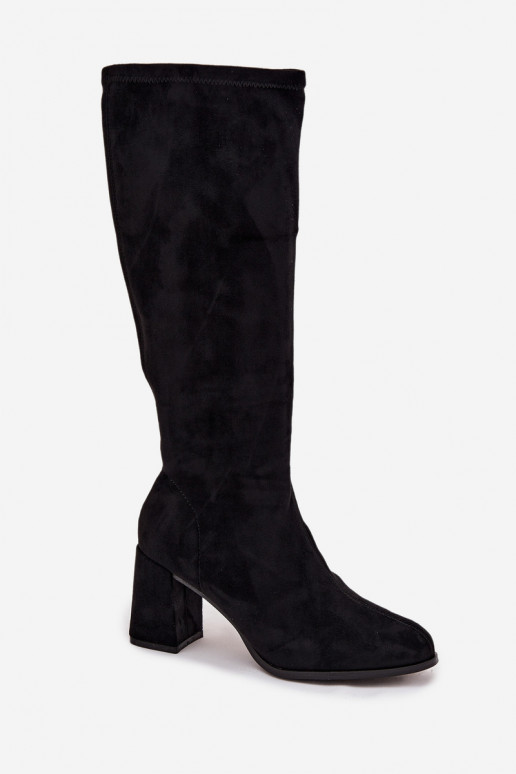 Damenstiefel mit Absätzenaus Öko-INildlederu schZuarze Farbe Yelisse