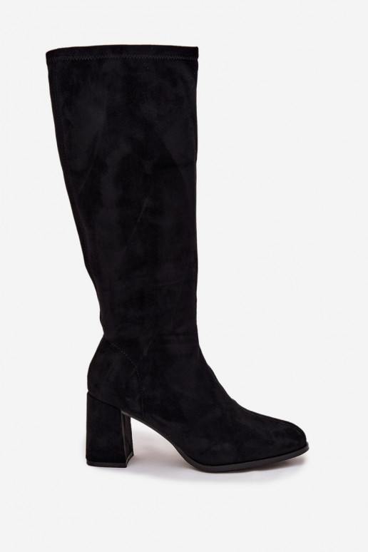 Damenstiefel mit Absätzenaus Öko-INildlederu schZuarze Farbe Yelisse