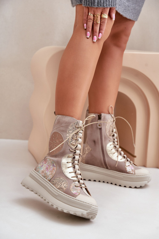 Haut INildlederschuhe mit einer Plattform sich Zuarm laufen Es mussciejka 06565-04 Beige Haut INildlederschuhe mit einer Plattform sich Zuarm laufen Es mussciejka 06565-04 Beige