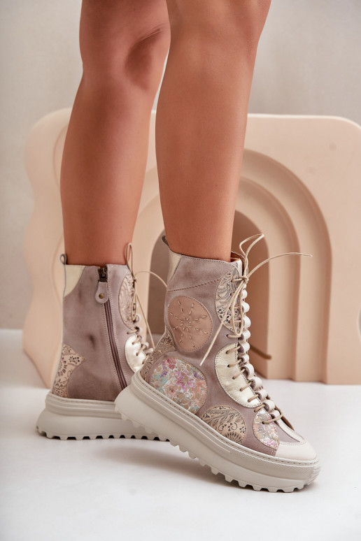 Haut INildlederschuhe mit einer Plattform sich Zuarm laufen Es mussciejka 06565-04 Beige Haut INildlederschuhe mit einer Plattform sich Zuarm laufen Es mussciejka 06565-04 Beige