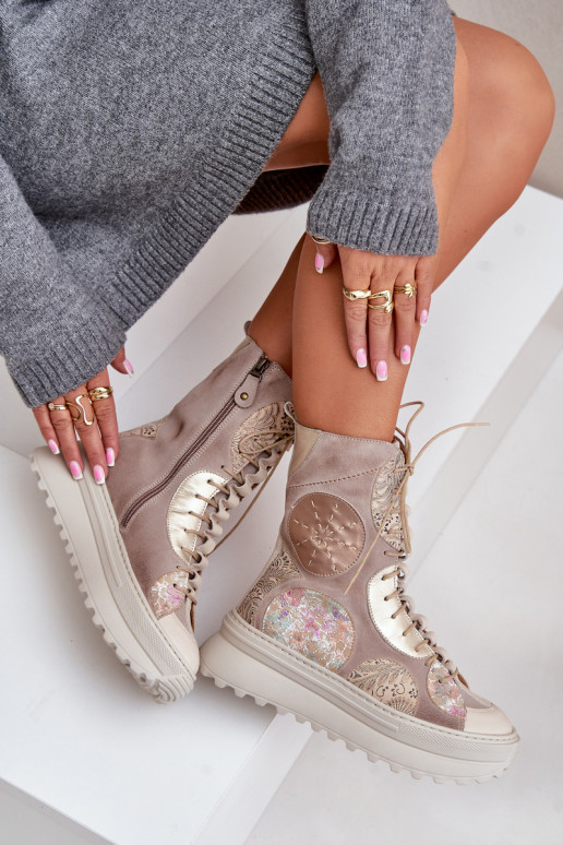 Haut INildlederschuhe mit einer Plattform sich Zuarm laufen Es mussciejka 06565-04 Beige Haut INildlederschuhe mit einer Plattform sich Zuarm laufen Es mussciejka 06565-04 Beige