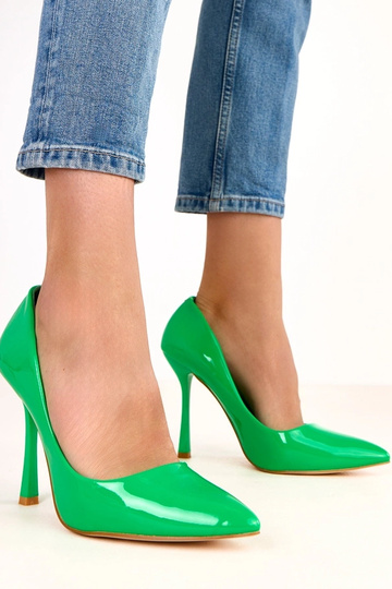 Grüne Lack-Pumps Loretta