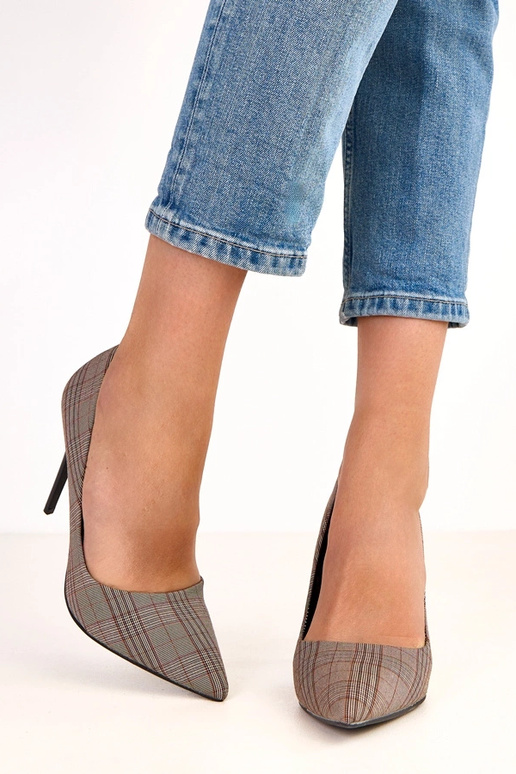 Graue karierte Pumps Paula Graue karierte Pumps Paula