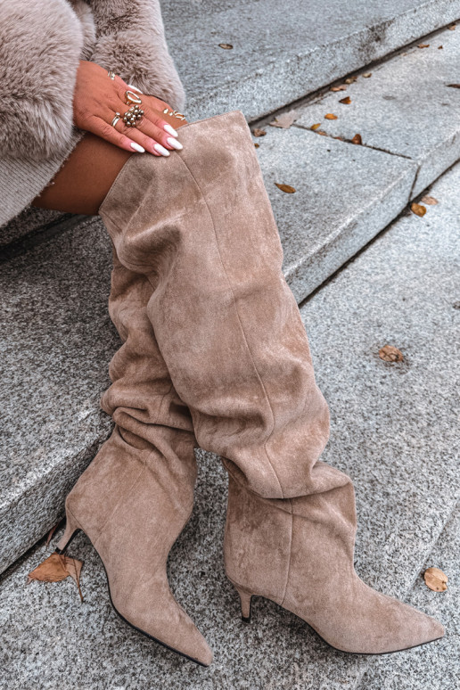 Ein überzeugendes Stilvollll Damenstiefel mit dünnen Absätzen Beige Ysolienne Ein überzeugendes Stilvollll Damenstiefel mit dünnen Absätzen Beige Ysolienne