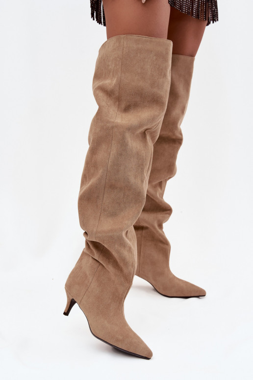 Ein überzeugendes Stilvollll Damenstiefel mit dünnen Absätzen Beige Ysolienne Ein überzeugendes Stilvollll Damenstiefel mit dünnen Absätzen Beige Ysolienne