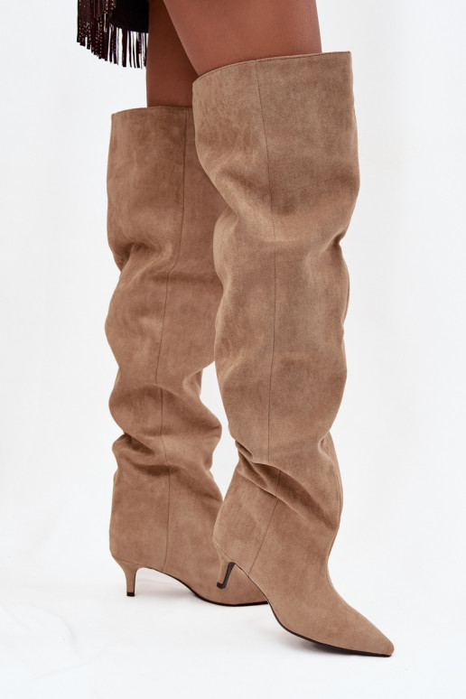 Ein überzeugendes Stilvollll Damenstiefel mit dünnen Absätzen Beige Ysolienne Ein überzeugendes Stilvollll Damenstiefel mit dünnen Absätzen Beige Ysolienne
