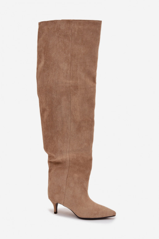 Ein überzeugendes Stilvollll Damenstiefel mit dünnen Absätzen Beige Ysolienne Ein überzeugendes Stilvollll Damenstiefel mit dünnen Absätzen Beige Ysolienne
