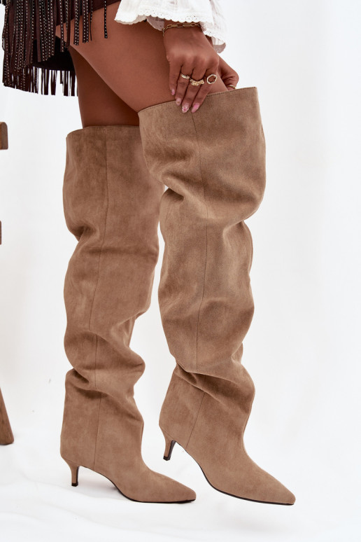 Ein überzeugendes Stilvollll Damenstiefel mit dünnen Absätzen Beige Ysolienne Ein überzeugendes Stilvollll Damenstiefel mit dünnen Absätzen Beige Ysolienne