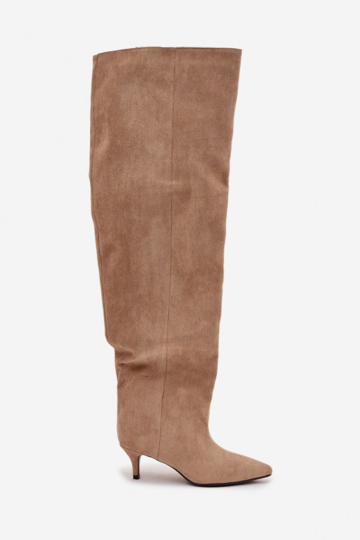 Ein überzeugendes Stilvollll Damenstiefel mit dünnen Absätzen Beige Ysolienne Ein überzeugendes Stilvollll Damenstiefel mit dünnen Absätzen Beige Ysolienne