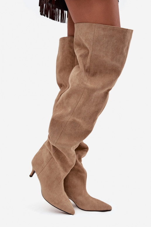 Ein überzeugendes Stilvollll Damenstiefel mit dünnen Absätzen Beige Ysolienne Ein überzeugendes Stilvollll Damenstiefel mit dünnen Absätzen Beige Ysolienne