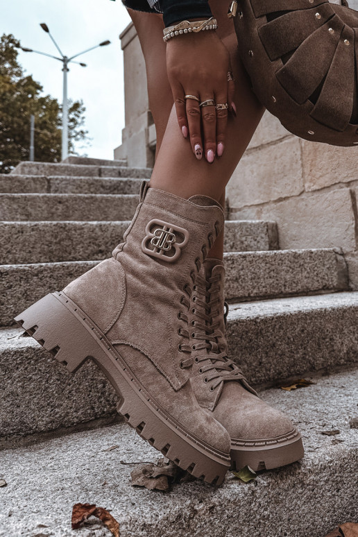 Stiefel INokrery Feminin Mit Dekorationen Element sich Zuarm laufen Beige Kalindra Stiefel INokrery Feminin Mit Dekorationen Element sich Zuarm laufen Beige Kalindra