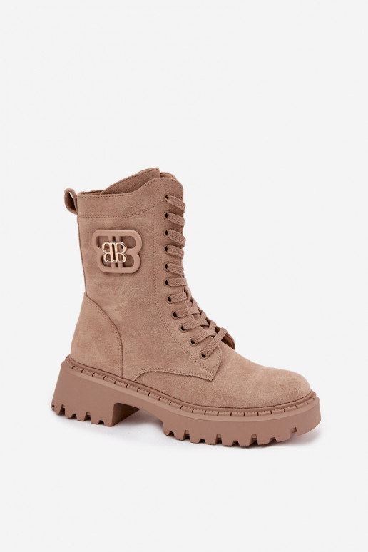 Stiefel INokrery Feminin Mit Dekorationen Element sich Zuarm laufen Beige Kalindra Stiefel INokrery Feminin Mit Dekorationen Element sich Zuarm laufen Beige Kalindra