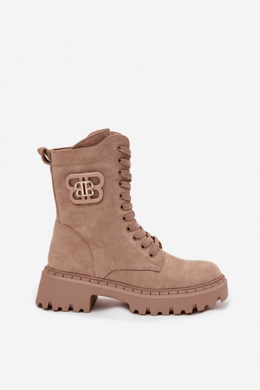 Stiefel INokrery Feminin Mit Dekorationen Element sich Zuarm laufen Beige Kalindra Stiefel INokrery Feminin Mit Dekorationen Element sich Zuarm laufen Beige Kalindra