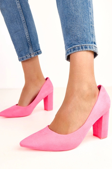 Rosa Kunstwildleder Pumps... 2