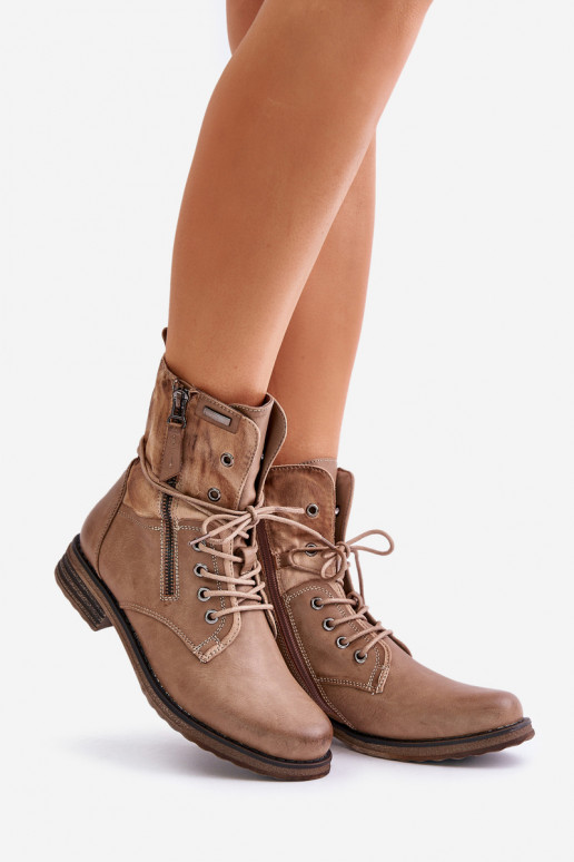 Modische massive Stiefel Beige Perfecto Modische massive Stiefel Beige Perfecto