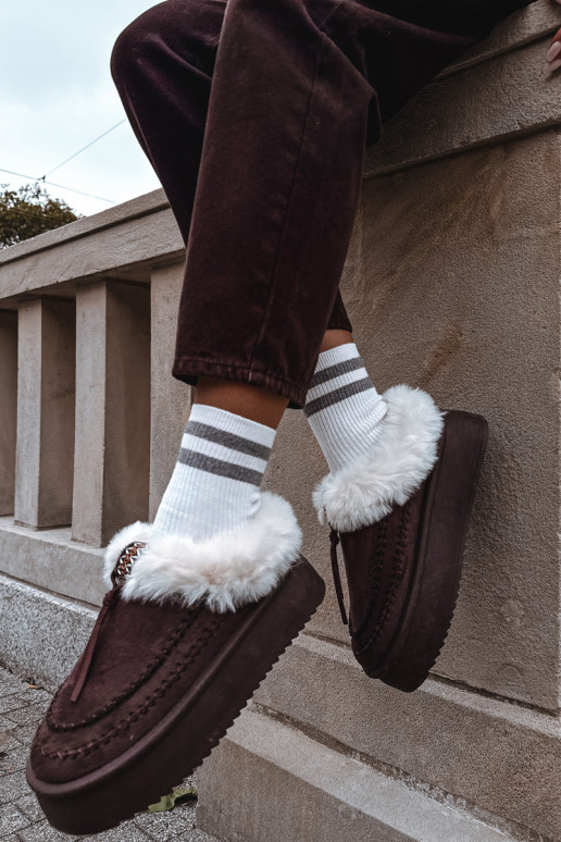 Schneestiefel Feminin mit Pelzmantel mit einer Plattform CzekoladoZue Rosmira