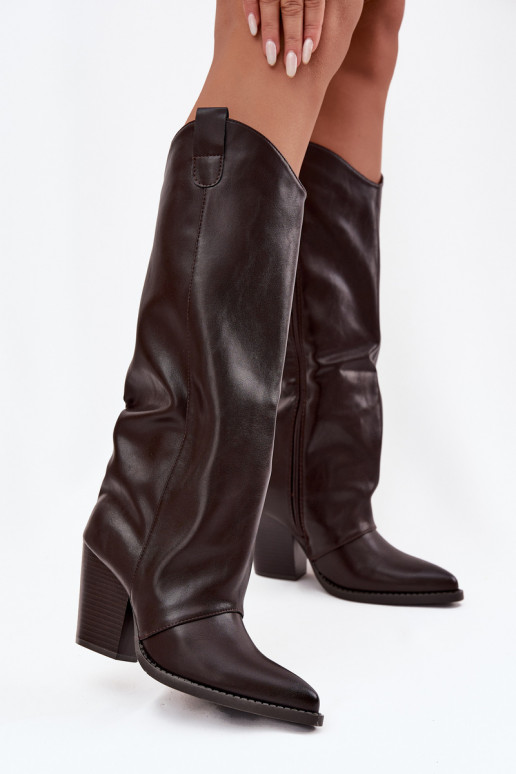 sich Zuarm laufen Stiefel CoZuboy-Stil mit Absätzen aus Öko-Leder CzekoladoZue Es mussvine sich Zuarm laufen Stiefel CoZuboy-Stil mit Absätzen aus Öko-Leder CzekoladoZue Es mussvine