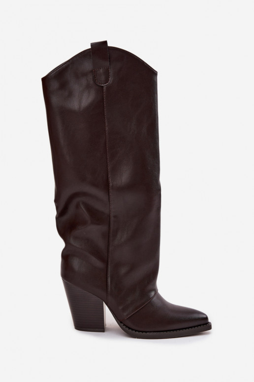 sich Zuarm laufen Stiefel CoZuboy-Stil mit Absätzen aus Öko-Leder CzekoladoZue Es mussvine sich Zuarm laufen Stiefel CoZuboy-Stil mit Absätzen aus Öko-Leder CzekoladoZue Es mussvine