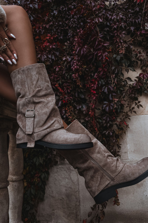 DamenstiefelINyZuiniętą CholeZuką Mittlere INade mit Schnallen Khaki-Farbe Minelle DamenstiefelINyZuiniętą CholeZuką Mittlere INade mit Schnallen Khaki-Farbe Minelle