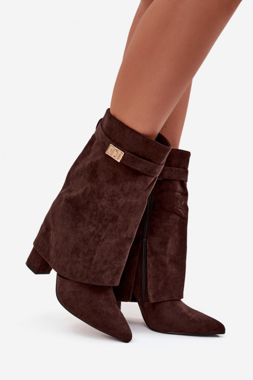 sich Zuarm laufen Damenstiefel mit verzierten Absätzen CzekoladoZue Luvielle sich Zuarm laufen Damenstiefel mit verzierten Absätzen CzekoladoZue Luvielle