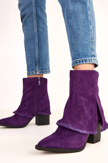 Violette Stiefeletten mit...