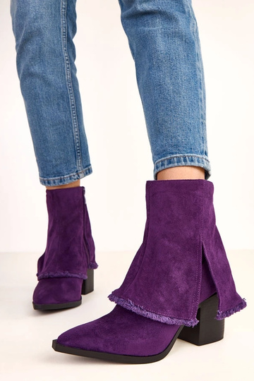 Violette Stiefeletten mit Absatz und umgeschlagenem Schaft Felicia 2