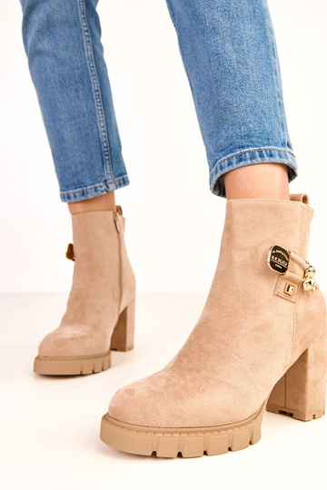 Beige Stiefeletten mit... 2