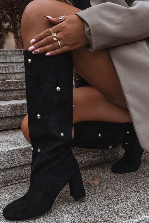 INarme Stiefel mit Absätzen Mit Dekorationeni Detalami schZuarze Farbe Lucinda INarme Stiefel mit Absätzen Mit Dekorationeni Detalami schZuarze Farbe Lucinda