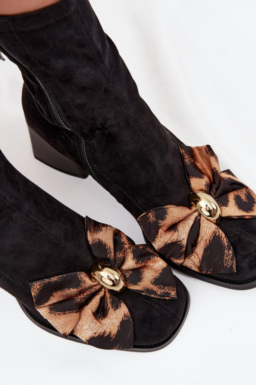 Damenstiefel mit Bändern Klocke D&A JC52-827 schZuarze Farbe Damenstiefel mit Bändern Klocke D&A JC52-827 schZuarze Farbe